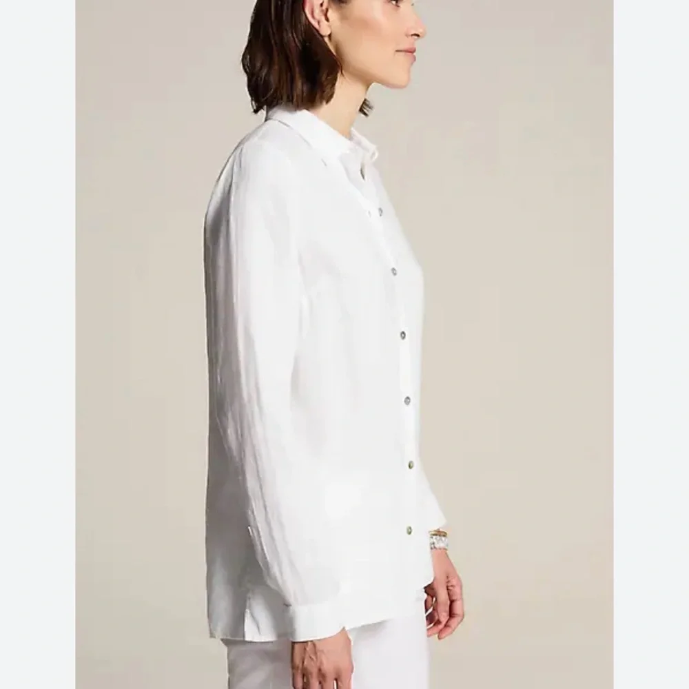 Vince Classic White linen blend Button-Up Shirt size M - Picture 5 of 16